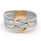 Trendy Layered Leather Wrap Bracelet | Multi-Strand Fashion Jewelry for Women