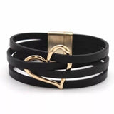Trendy Layered Leather Wrap Bracelet | Multi-Strand Fashion Jewelry for Women