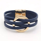 Trendy Layered Leather Wrap Bracelet | Multi-Strand Fashion Jewelry for Women
