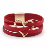 Trendy Layered Leather Wrap Bracelet | Multi-Strand Fashion Jewelry for Women