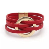 Trendy Layered Leather Wrap Bracelet | Multi-Strand Fashion Jewelry for Women