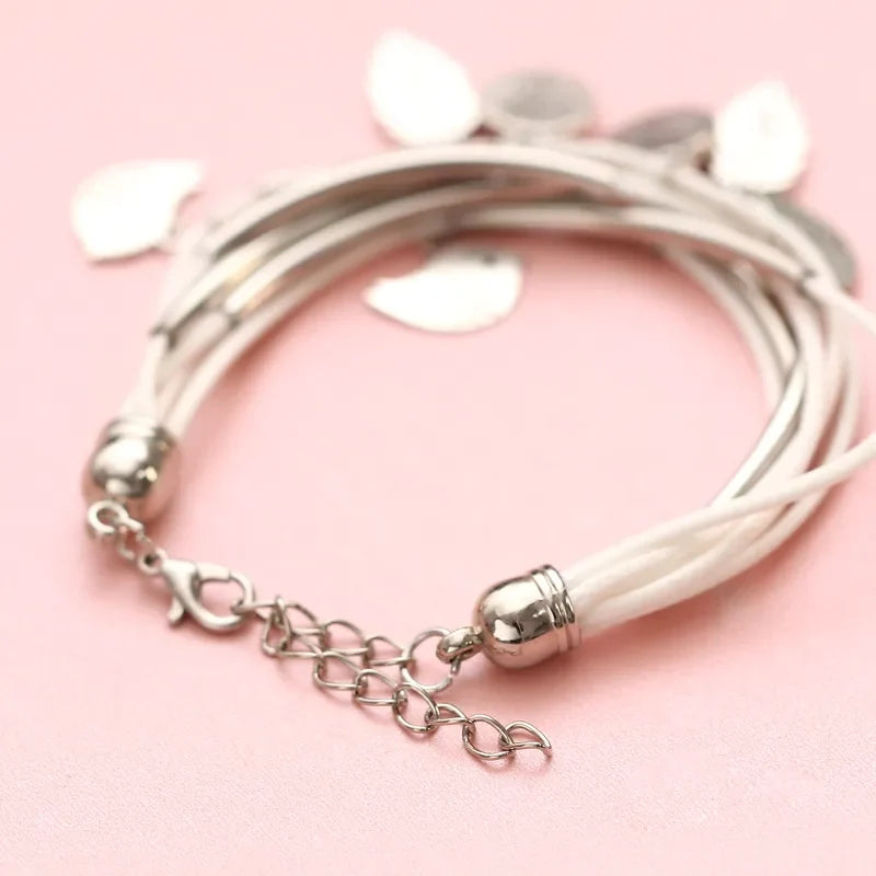 Elegant Layered Natural Leather Bracelet | Multi-Strand Women's Jewelry for Stylish Accessory Lovers