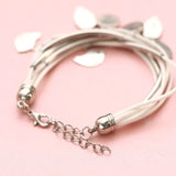 Elegant Layered Natural Leather Bracelet | Multi-Strand Women's Jewelry for Stylish Accessory Lovers