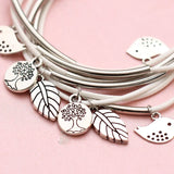 Elegant Layered Natural Leather Bracelet | Multi-Strand Women's Jewelry for Stylish Accessory Lovers