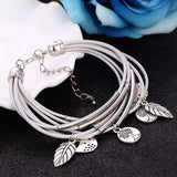 Elegant Layered Natural Leather Bracelet | Multi-Strand Women's Jewelry for Stylish Accessory Lovers