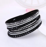 Elegant Layered Rhinestone Wrap Bracelet - Sparkling Adjustable Jewelry for Women