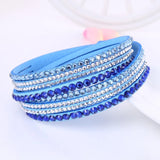Elegant Layered Rhinestone Wrap Bracelet - Sparkling Adjustable Jewelry for Women