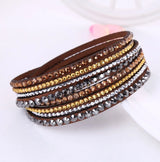 Elegant Layered Rhinestone Wrap Bracelet - Sparkling Adjustable Jewelry for Women