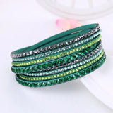 Elegant Layered Rhinestone Wrap Bracelet - Sparkling Adjustable Jewelry for Women
