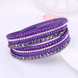 Elegant Layered Rhinestone Wrap Bracelet - Sparkling Adjustable Jewelry for Women