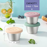 FlavorPods Leak-Proof Stainless Steel Sauce Cups - Set of 6 | Durable & Versatile Condiment Containers