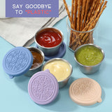 FlavorPods Leak-Proof Stainless Steel Sauce Cups - Set of 6 | Durable & Versatile Condiment Containers