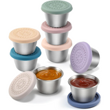 FlavorPods Leak-Proof Stainless Steel Sauce Cups - Set of 6 | Durable & Versatile Condiment Containers