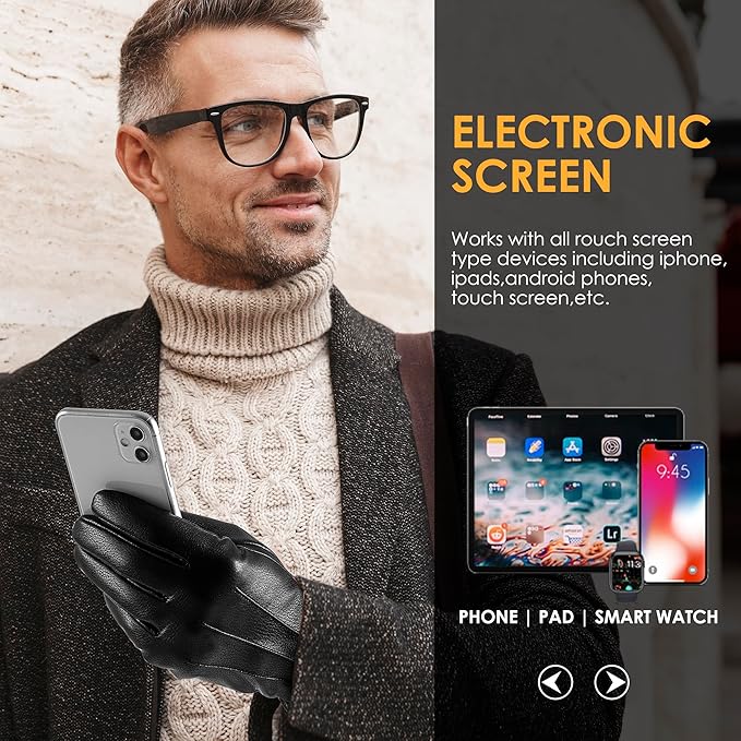 Oliver Men's Touchscreen Winter Gloves - Learn to Stay Warm & Connected