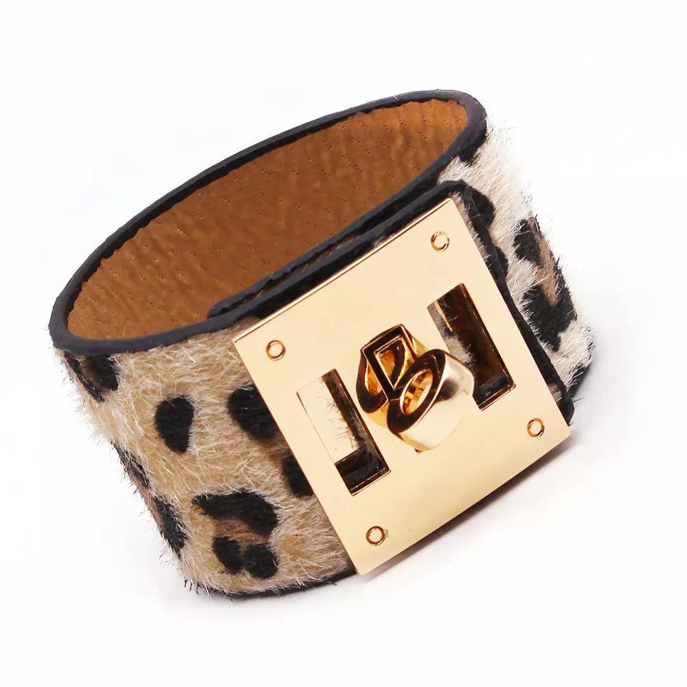 Handcrafted Leather Leopard Print Wrap Bracelet | Stylish & Unique Accessory for Any Occasion