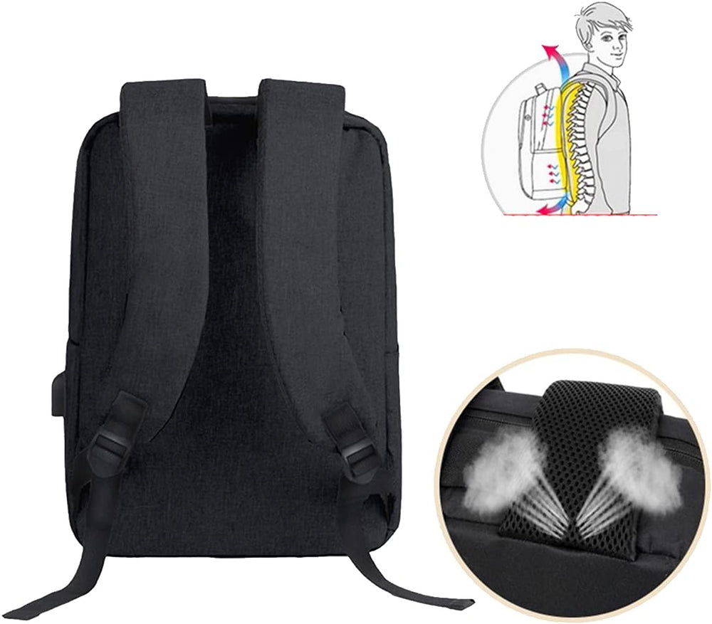 Stylish Slim Waterproof Laptop Backpack with USB Charging Port - Perfect for Travel & Daily Use