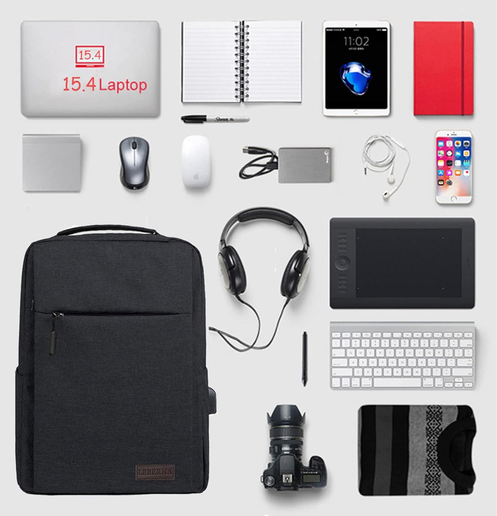 Stylish Slim Waterproof Laptop Backpack with USB Charging Port - Perfect for Travel & Daily Use