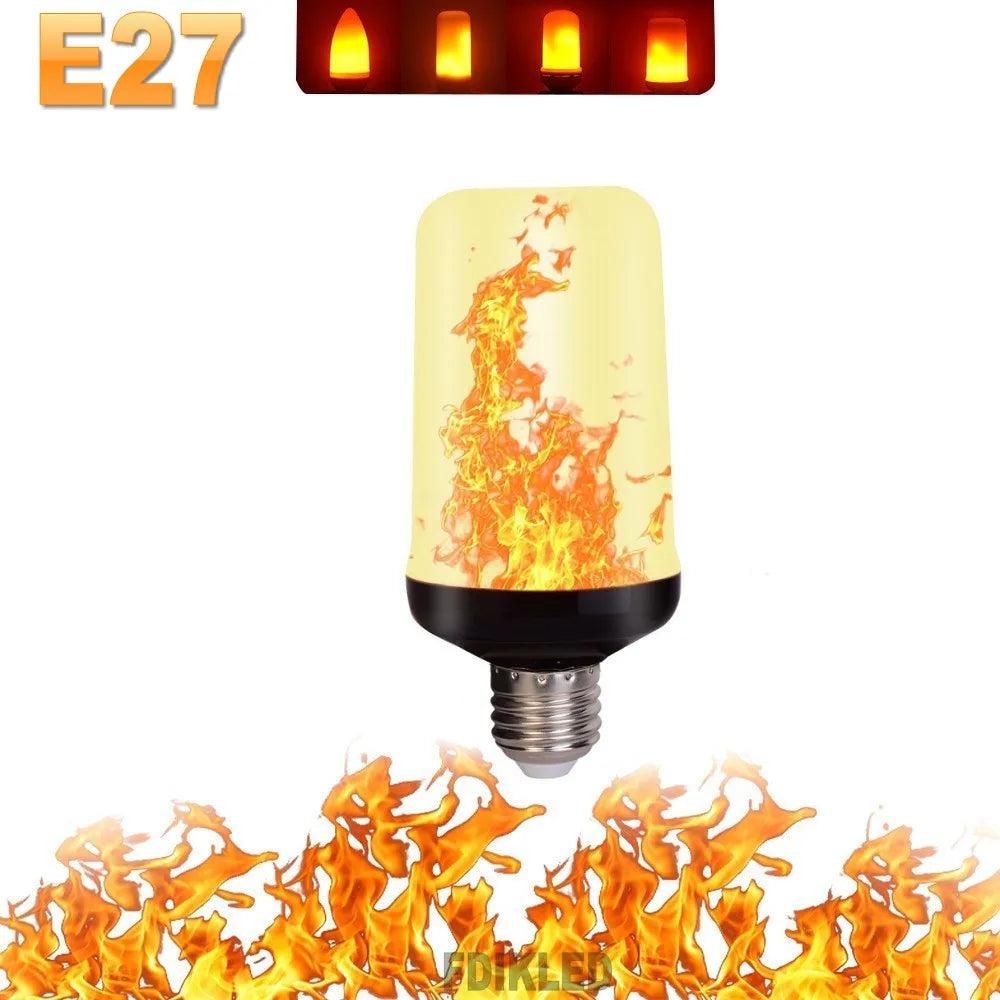 LED Flame Effect Party Lamp - 4 Modes for Realistic Fire Simulation - Perfect for Events & Home Decor