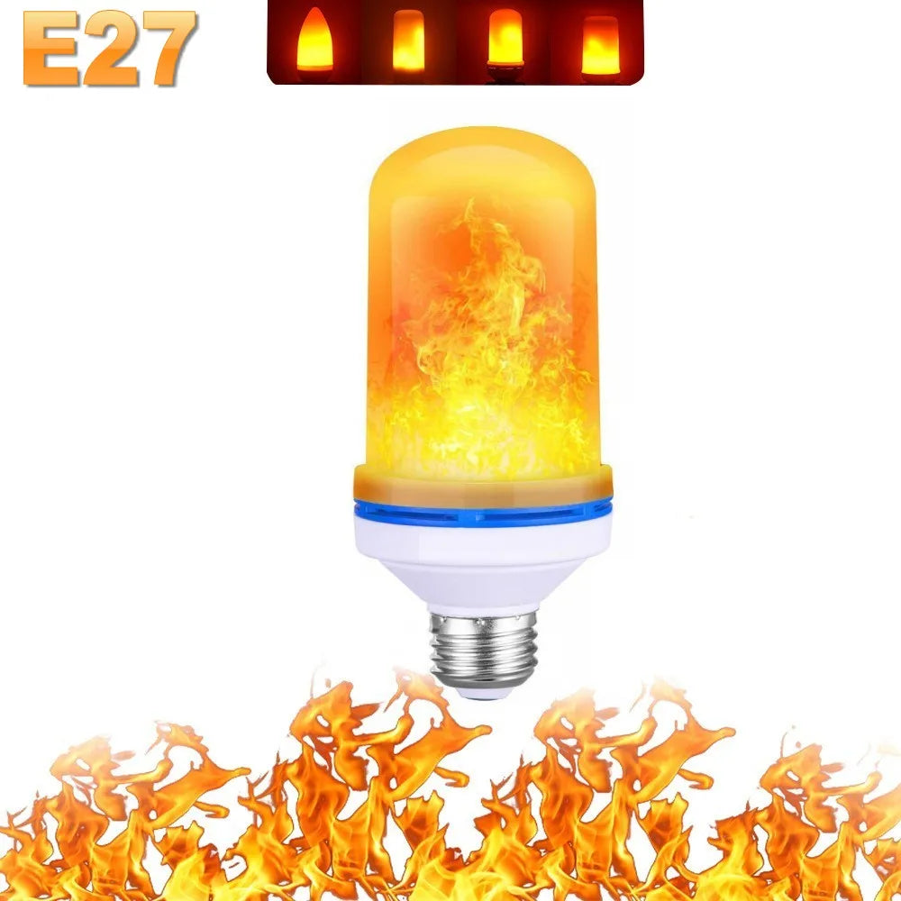 LED Flame Effect Party Lamp - 4 Modes for Realistic Fire Simulation - Perfect for Events & Home Decor
