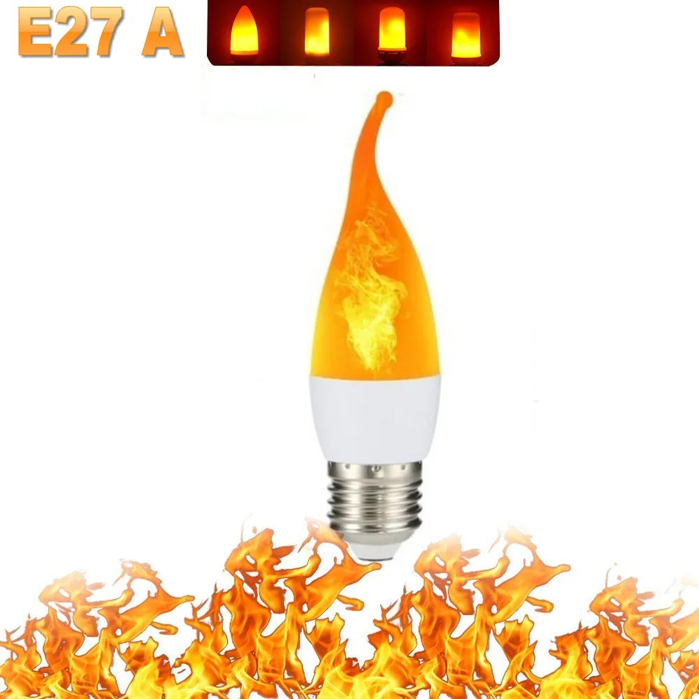 LED Flame Effect Party Lamp - 4 Modes for Realistic Fire Simulation - Perfect for Events & Home Decor