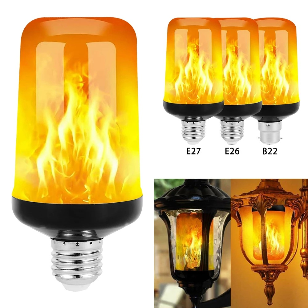 LED Flame Effect Party Lamp - 4 Modes for Realistic Fire Simulation - Perfect for Events & Home Decor