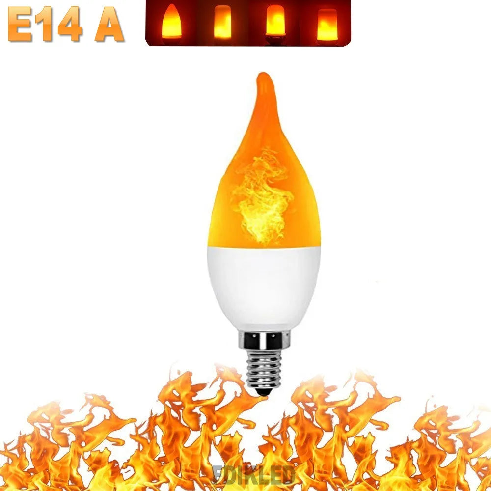 LED Flame Effect Party Lamp - 4 Modes for Realistic Fire Simulation - Perfect for Events & Home Decor