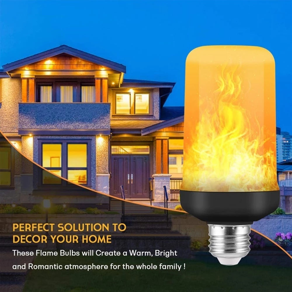 LED Flame Effect Party Lamp - 4 Modes for Realistic Fire Simulation - Perfect for Events & Home Decor