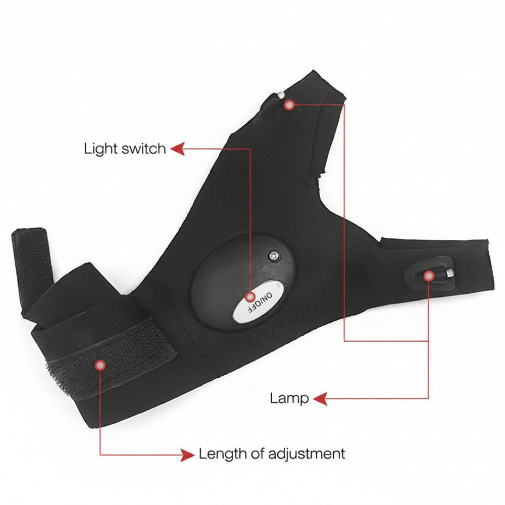 LED Flashlight Gloves Camping Fishing
