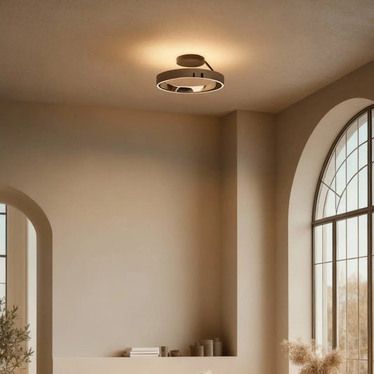 LED Flush Mount Ceiling Light – Round Design, Black Chrome & White Finish