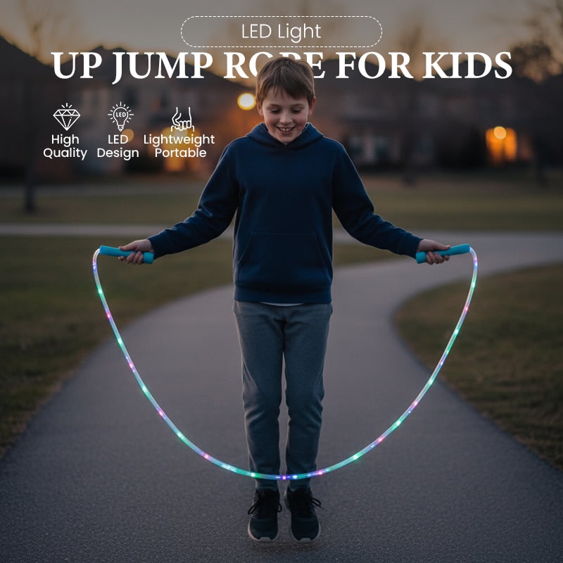 LED Jump Rope – Adjustable Length, Light-Up & Kids Fitness Activity