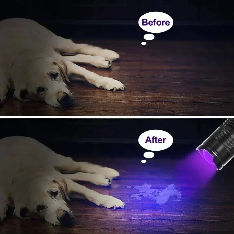 High-Power LED UV Flashlight - Ultraviolet Inspection Lamp for Pet Urine Detection & Stain Removal