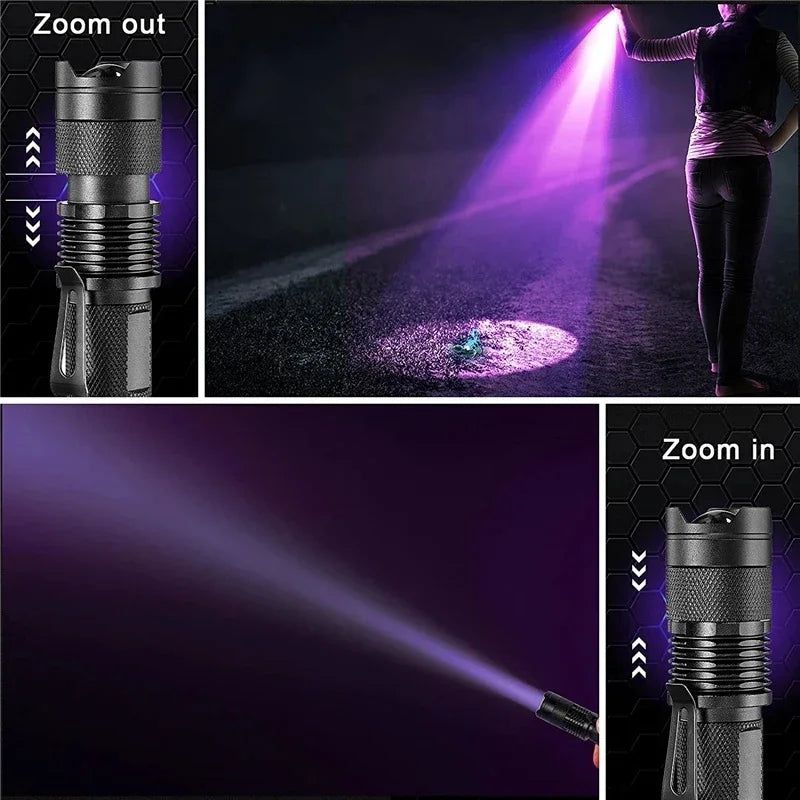 High-Power LED UV Flashlight - Ultraviolet Inspection Lamp for Pet Urine Detection & Stain Removal