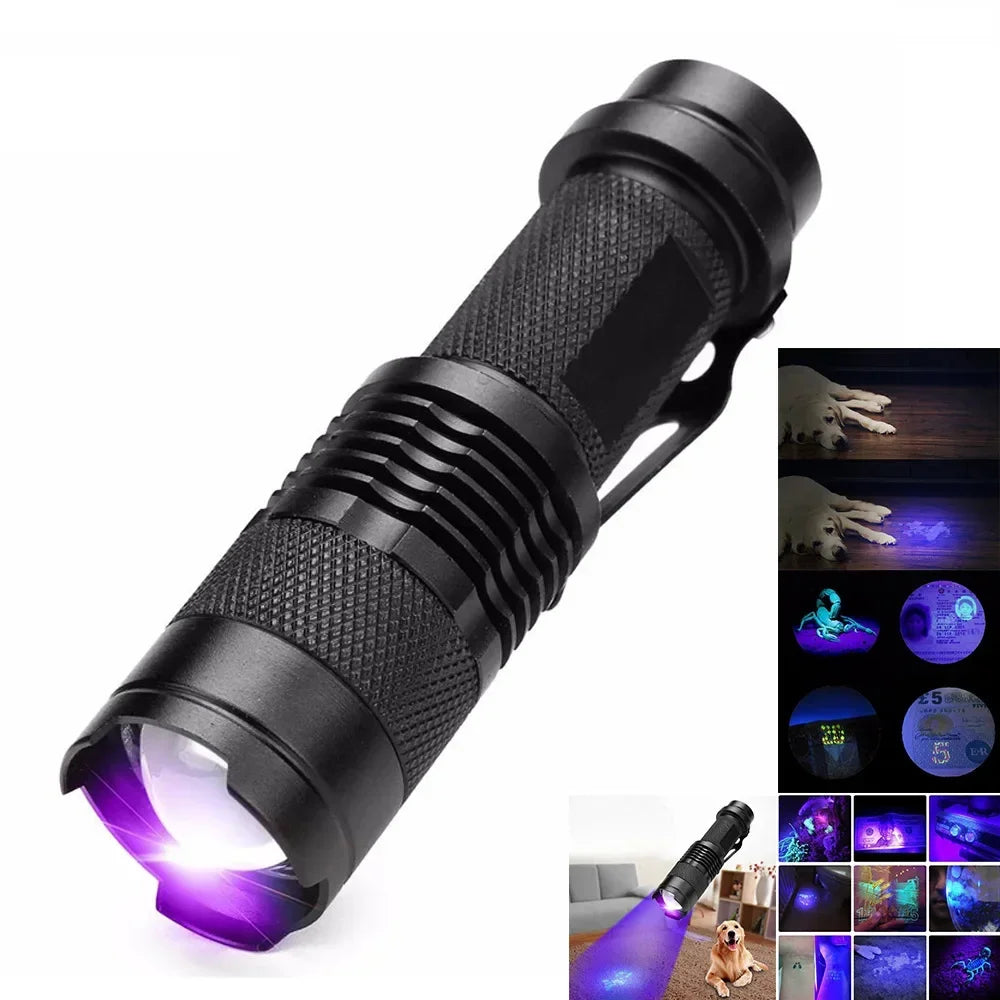 High-Power LED UV Flashlight - Ultraviolet Inspection Lamp for Pet Urine Detection & Stain Removal