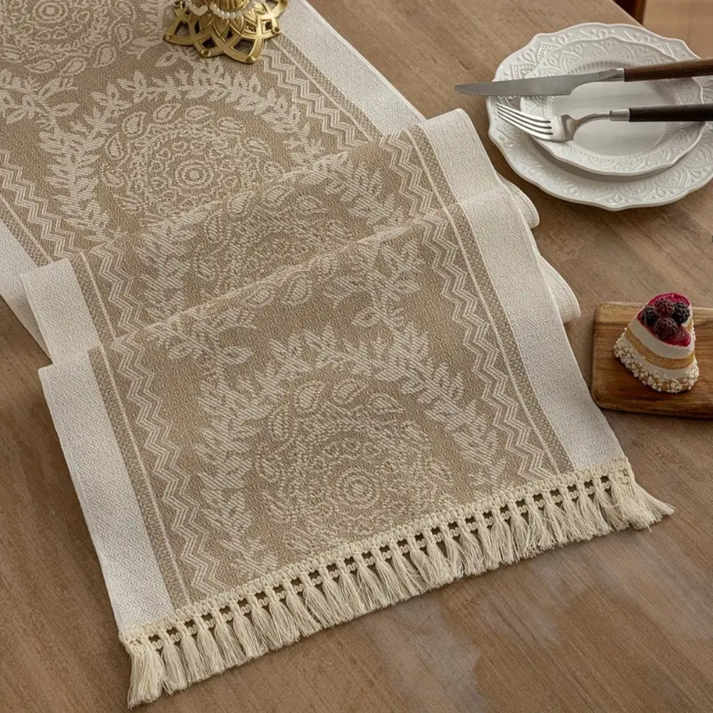 Leona Luxury Linen Table Runner - Elegant Table Decor for Dining & Events | Premium Quality, Soft Texture, Perfect for Weddings & Special Occasions