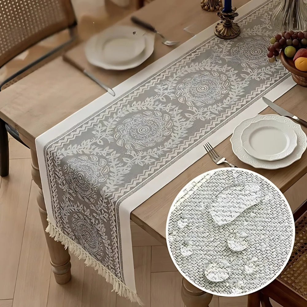 Leona Luxury Linen Table Runner - Elegant Table Decor for Dining & Events | Premium Quality, Soft Texture, Perfect for Weddings & Special Occasions