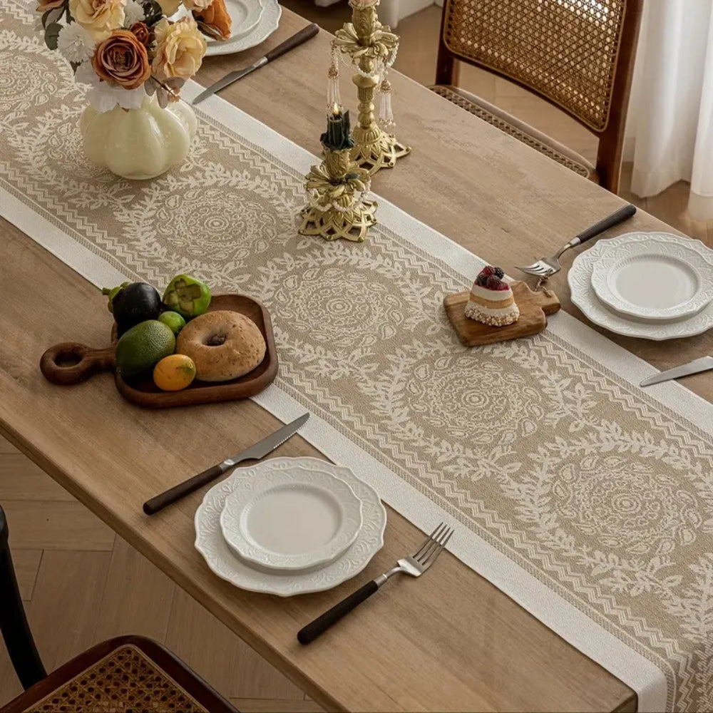 Leona Luxury Linen Table Runner - Elegant Table Decor for Dining & Events | Premium Quality, Soft Texture, Perfect for Weddings & Special Occasions