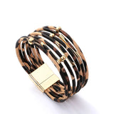 Stylish Multi-Layer Leopard Print Leather Bracelet | Trendy Fashion Jewelry for Women