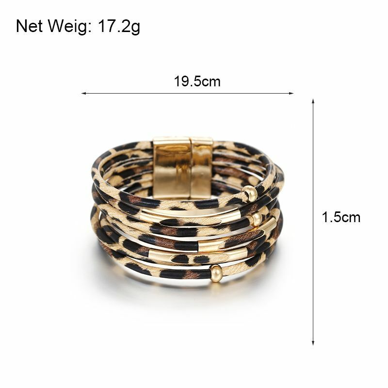 Stylish Multi-Layer Leopard Print Leather Bracelet | Trendy Fashion Jewelry for Women