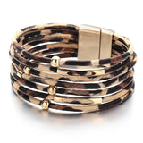 Stylish Multi-Layer Leopard Print Leather Bracelet | Trendy Fashion Jewelry for Women