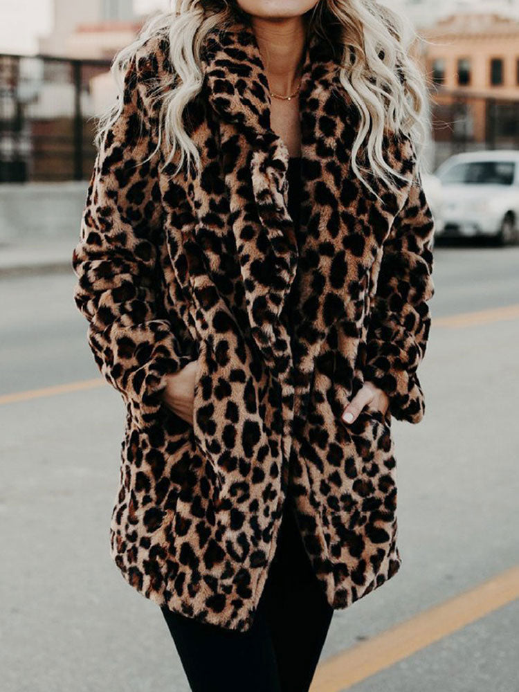 Leopard Print Women's Winter Coat - Sofia