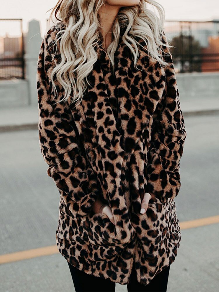 Leopard Print Women's Winter Coat - Sofia