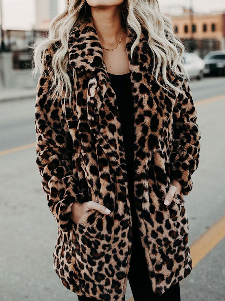 Leopard Print Women's Winter Coat - Sofia