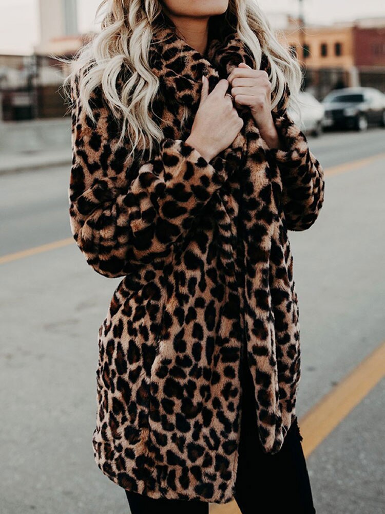 Leopard Print Women's Winter Coat - Sofia