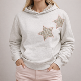 Cozy Leopard Star Hoodie for Women - Stylish and Comfortable Pullover Sweatshirt