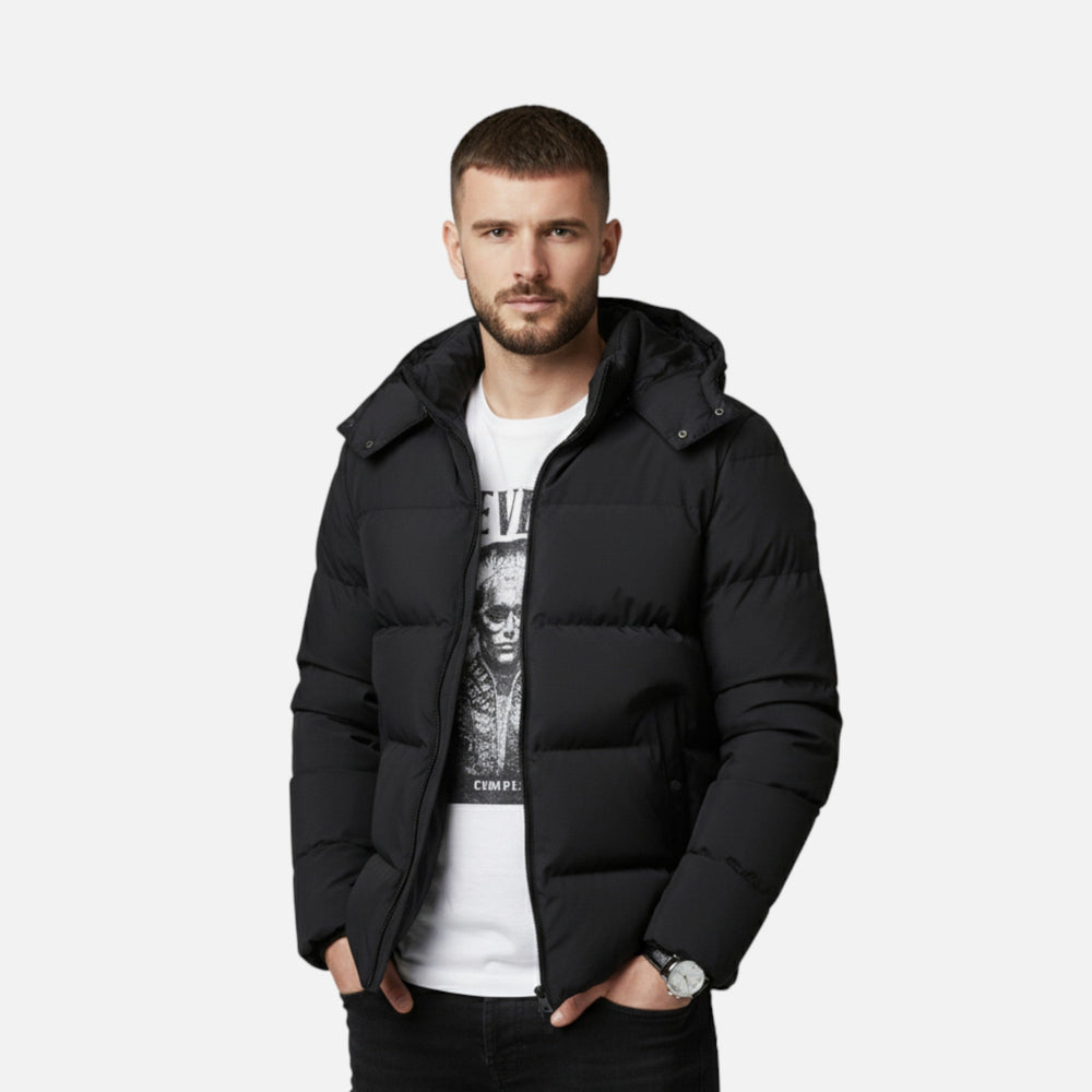 Men's quilted puffer jacket, view 2