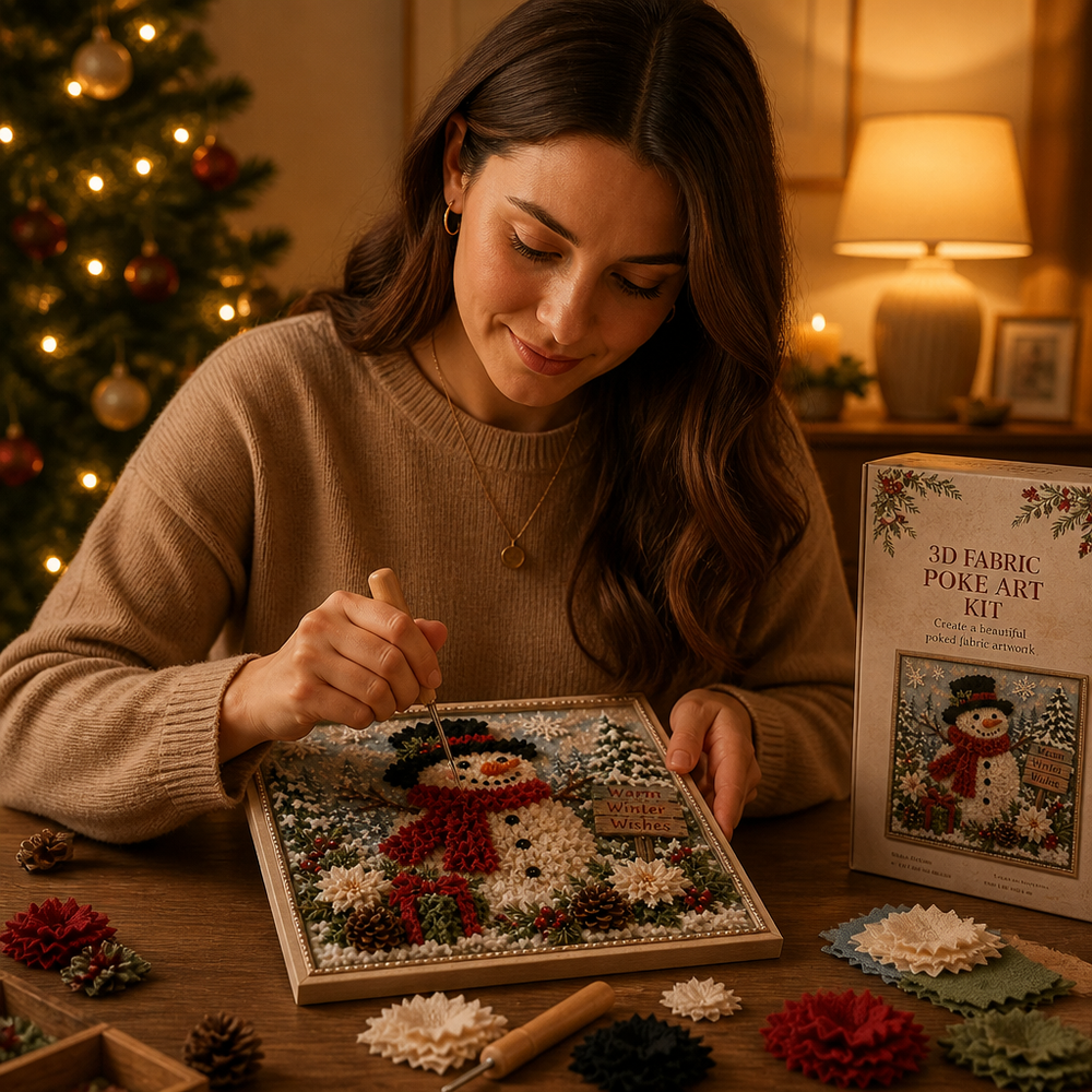 3D Christmas Fabric Craft Kit – No-Sew Pre-Cut Template Set