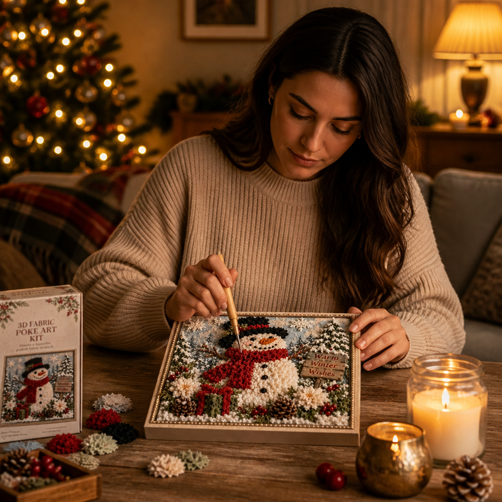 3D Christmas Fabric Craft Kit – No-Sew Pre-Cut Template Set