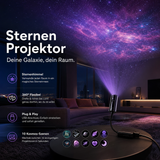 LED Star Projector – 10 Projection Inserts, 360° Rotatable & USB Powered