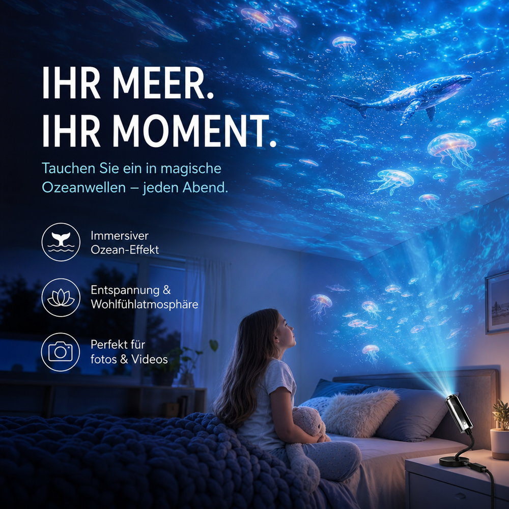 LED Star Projector – 10 Projection Inserts, 360° Rotatable & USB Powered