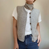 Light Gray Sleeveless Ladies' Cardigan - Celeste